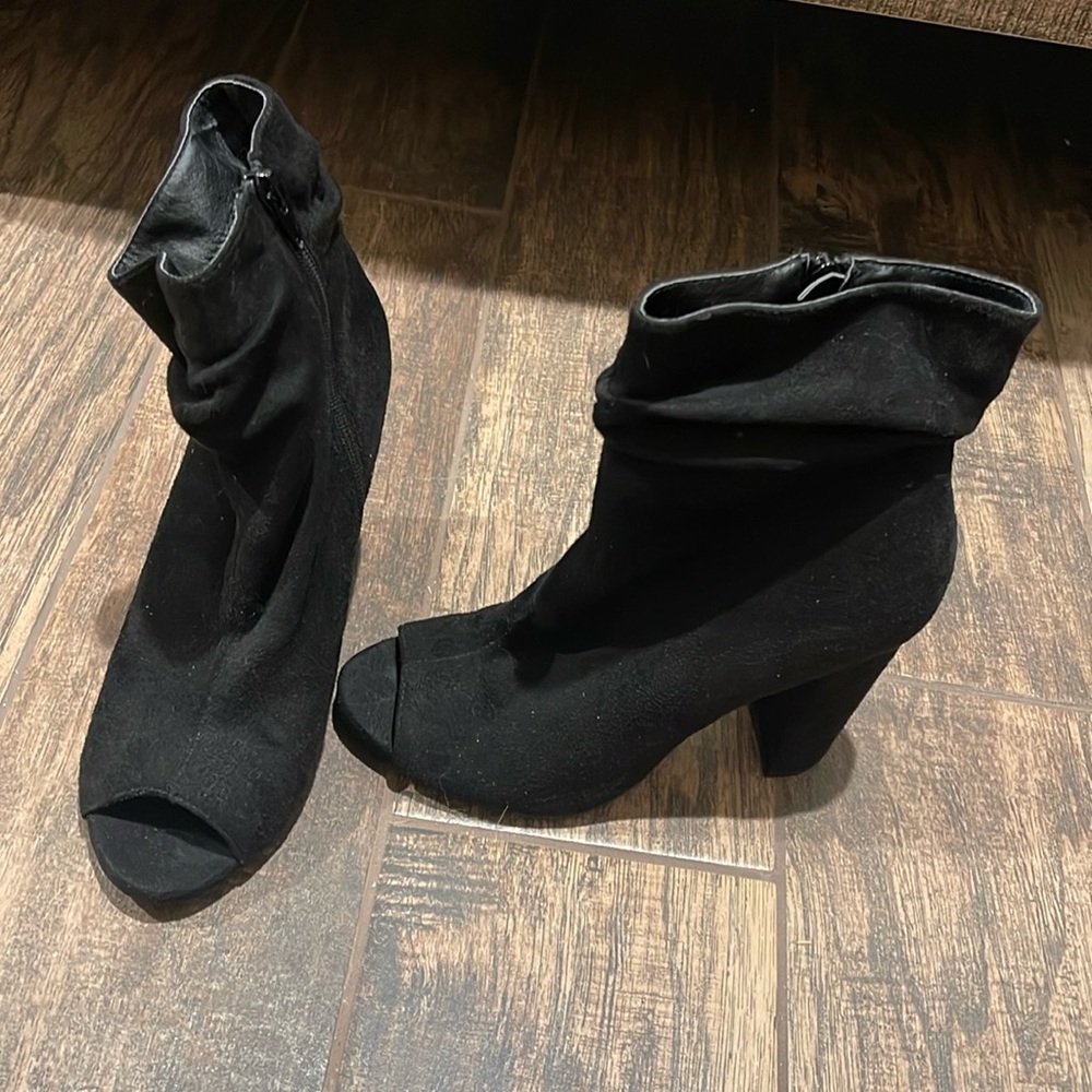 Wild Diva black suede booties